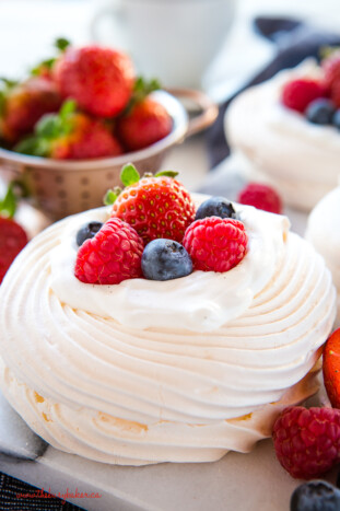 Meringue Nests With Berries And Vanilla Cream The Busy Baker