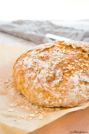 No Knead Artisan Bread Honey Oat Recipe The Busy Baker