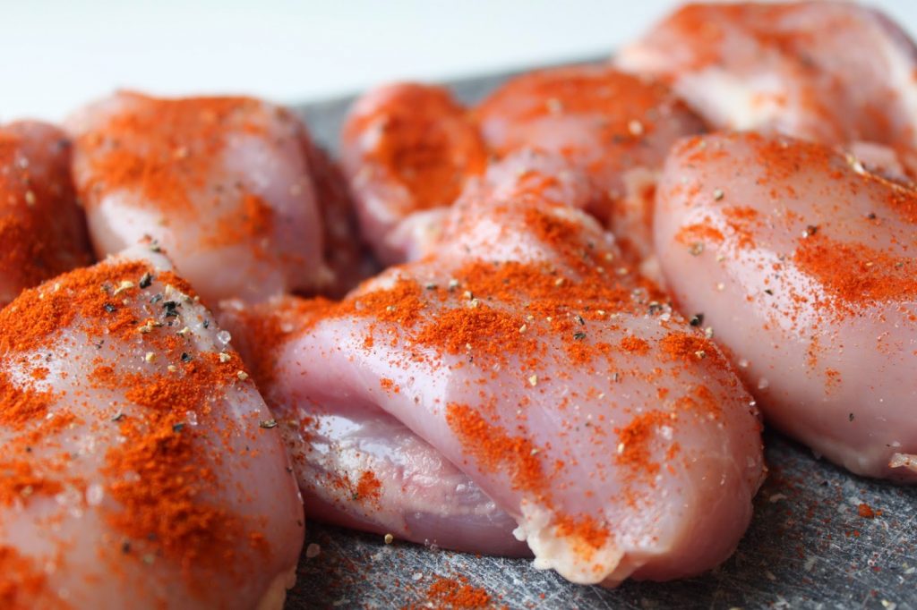 chicken thighs seasoned with smoked paprika