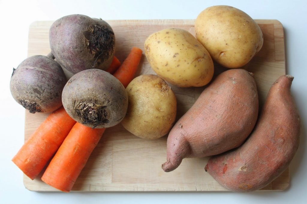 fresh root vegetables
