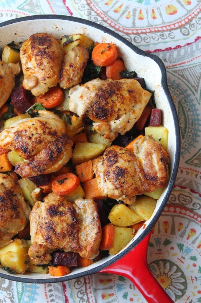 Paprika Chicken with Roasted Root Vegetables