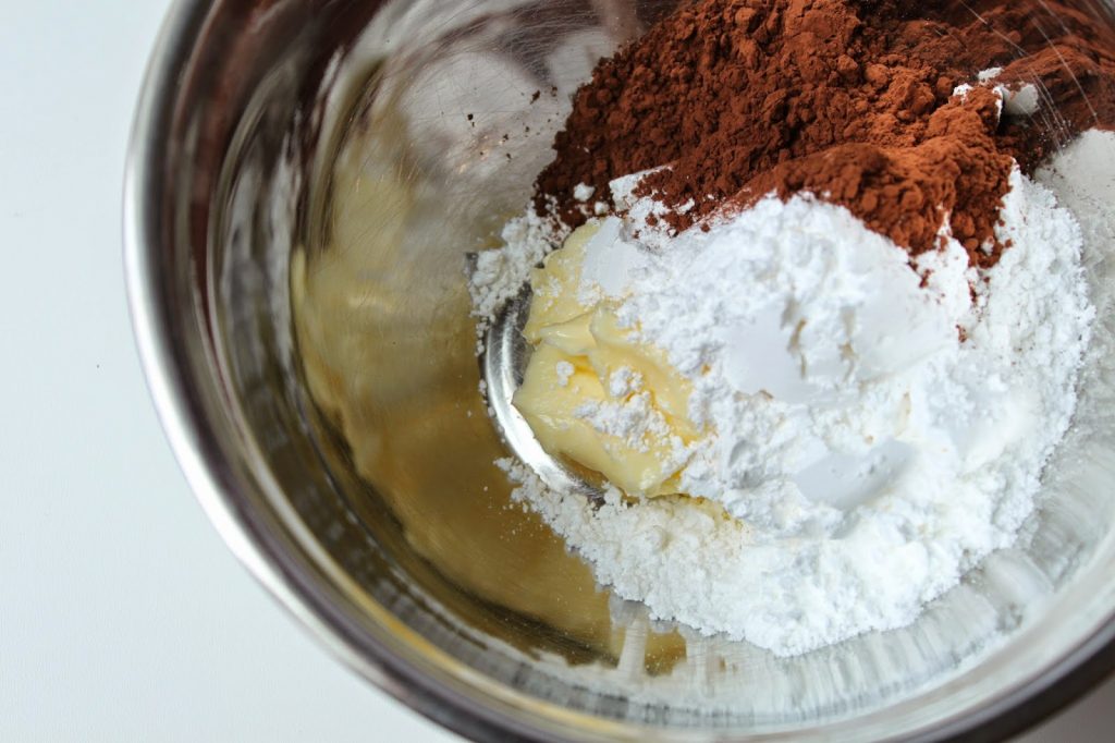 dry ingredients needed to make fudgy brownies