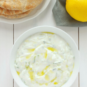 titled image (and shown): homemade tzatziki sauce