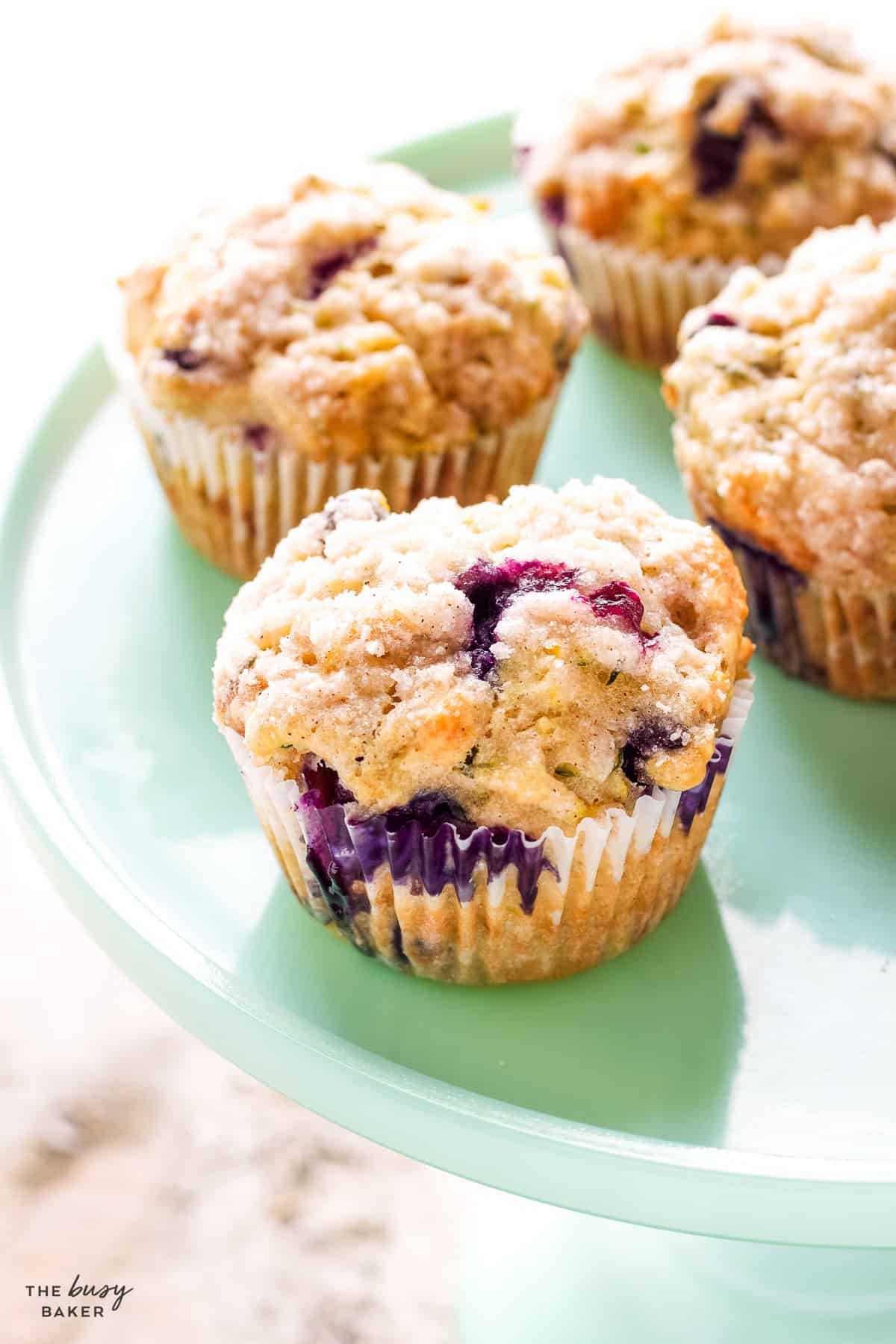 zucchini blueberry muffins with crumb topping