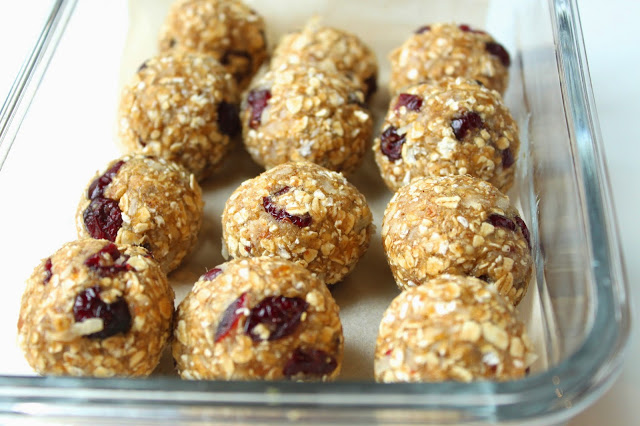 no bake energy bites with dried cranberries and coconut
