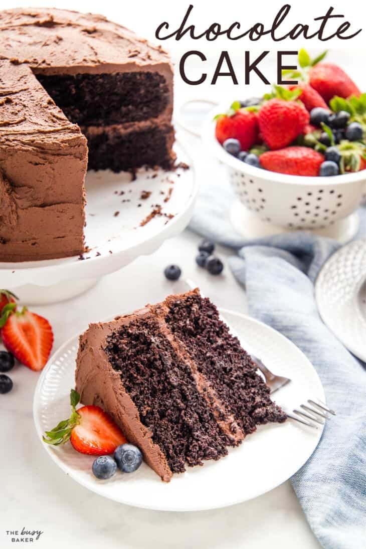 Chocolate Layer Cake with Chocolate Frosting - The Busy Baker