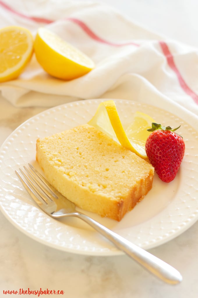 This Perfect Lemon Pound Cake is the ultimate no-fail Spring dessert recipe that's moist and tender and made with fresh lemons! Recipe from thebusybaker.ca!