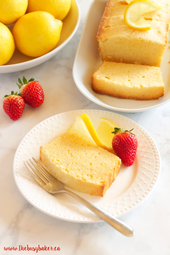This Perfect Lemon Pound Cake is the ultimate no-fail Spring dessert recipe that's moist and tender and made with fresh lemons! Recipe from thebusybaker.ca!
