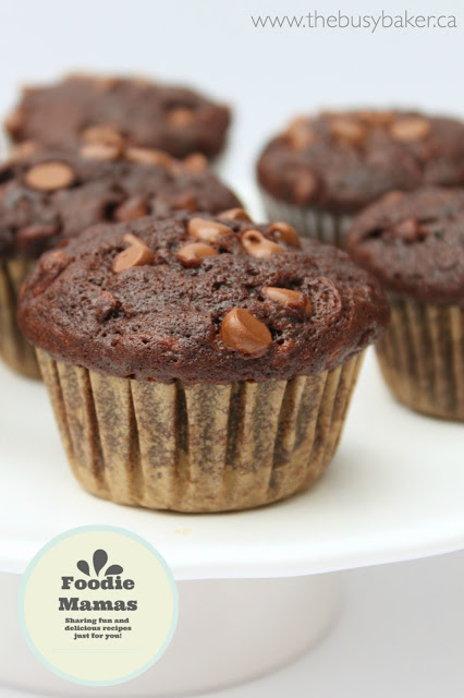 These healthier Double Chocolate Zucchini Muffins are packed with veggies and they're a more wholesome way to satisfy your chocolate cravings! Recipe from thebusybaker.ca!