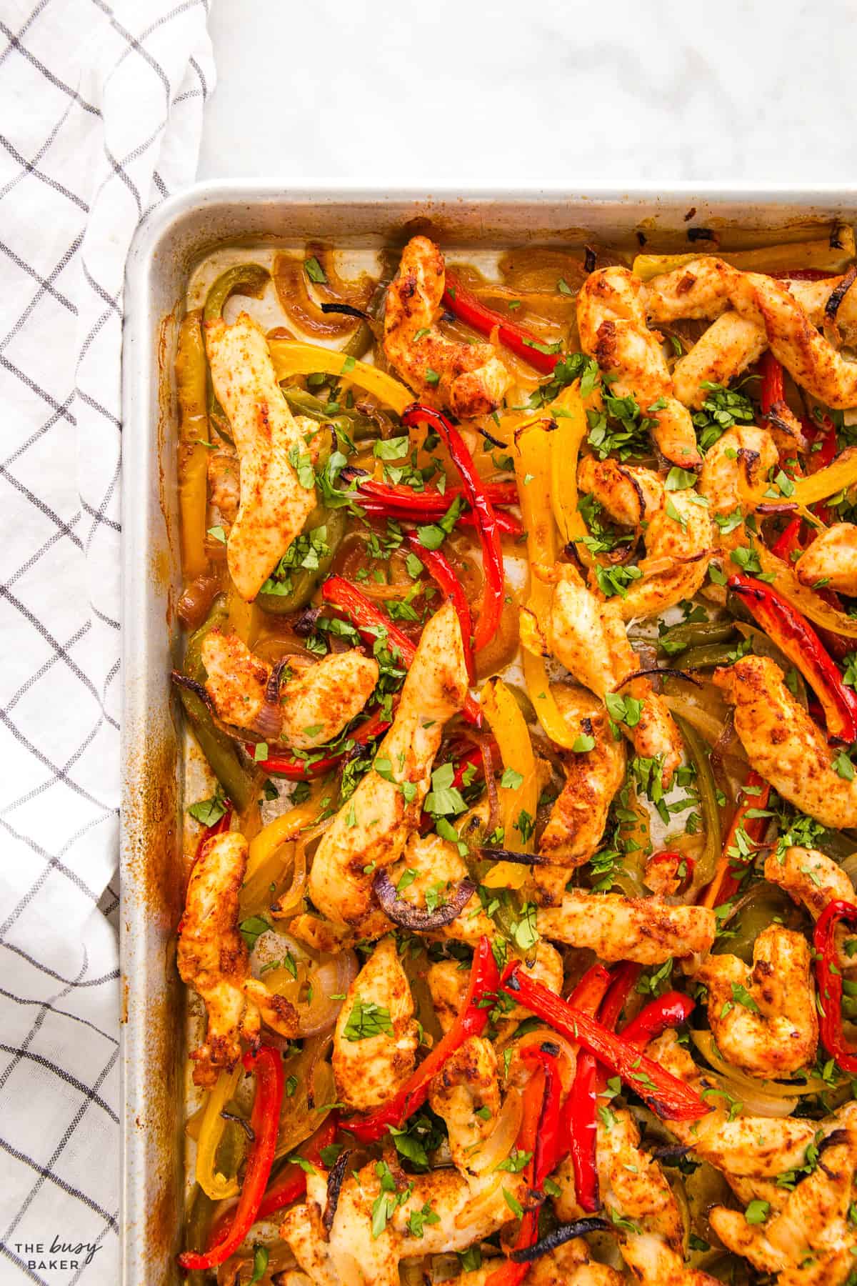 sheet pan chicken fajitas
