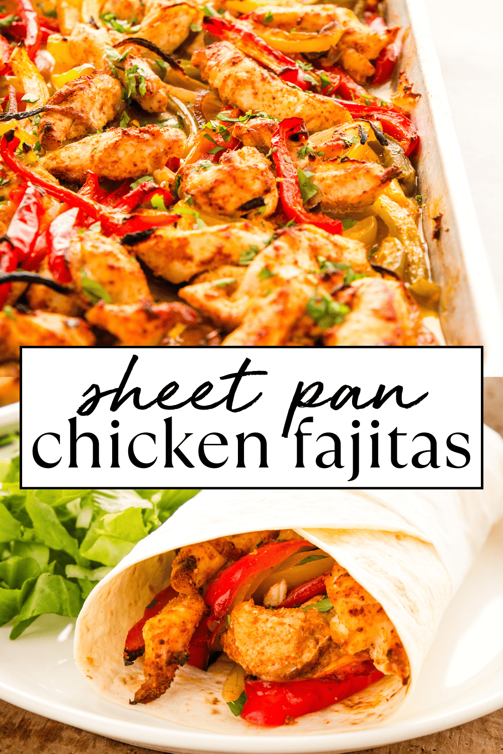 These Easy Sheet Pan Chicken Fajitas are a quick and easy weeknight meal that's healthy and fresh and on the table in 30 minutes! Recipe from thebusybaker.ca! #sheetpanchickenfajitas #chickenfajitas #fajitasrecipe #fajitarecipe #easymeal #fanmilymeal #weeknightdinner #dinnertime #recipe #freerecipes #mealplan #mealprep #mealplanning via @busybakerblog