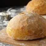 loaf of no knead artisan bread