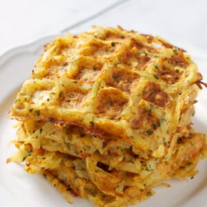 stack of hash brown waffles