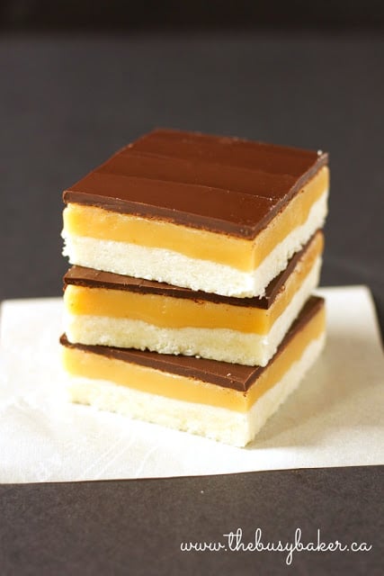 stack of Millionaire's shortbread bars