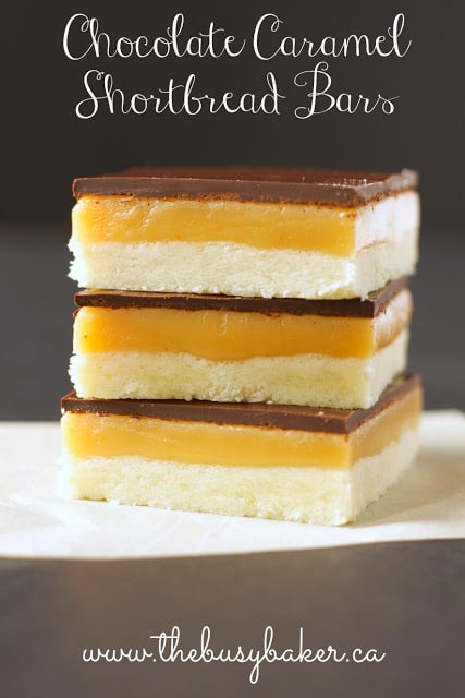 Barres chocolatées caramel shortbread 