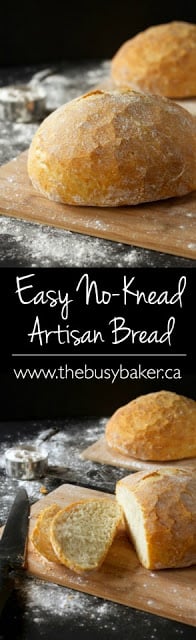 Artisan bread recipes don't get easier than this No Knead Artisan Bread recipe! This artisan bread is so easy to make, it's practically foolproof. Perfect for sandwiches, toasting, or enjoying with soup, chili, or stew. via @busybakerblog