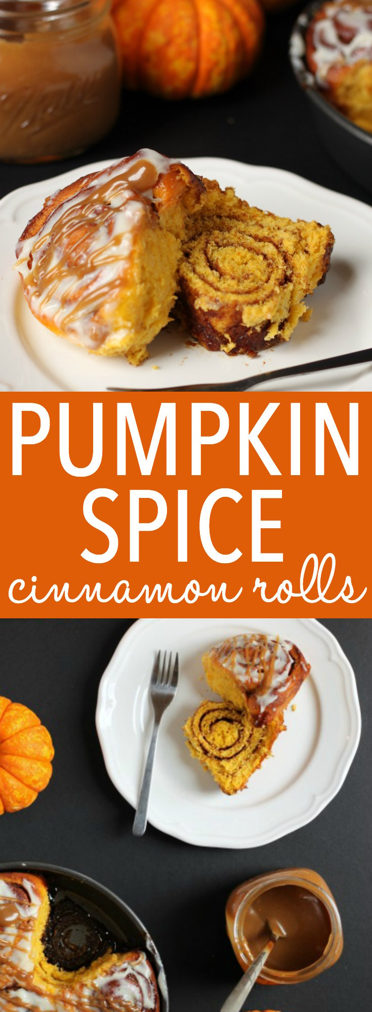 These soft and moist Pumpkin Spice Cinnamon Rolls are the perfect fall treat made with real pumpkin, fragrant spices and an easy cream cheese glaze! Recipe from thebusybaker.ca! #PumpkinSpice via @busybakerblog