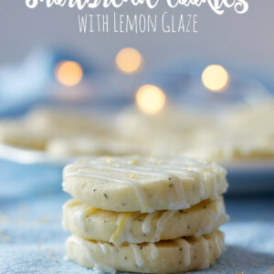 titled image (and shown): Earl Grey Shortbread Cookies with Lemon Glaze