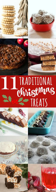 titled photo collage of 11 Traditional Christmas Treats