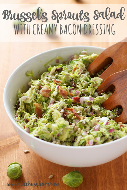 titled image (and shown): Brussels Sprouts Salad with Creamy Bacon Dressing