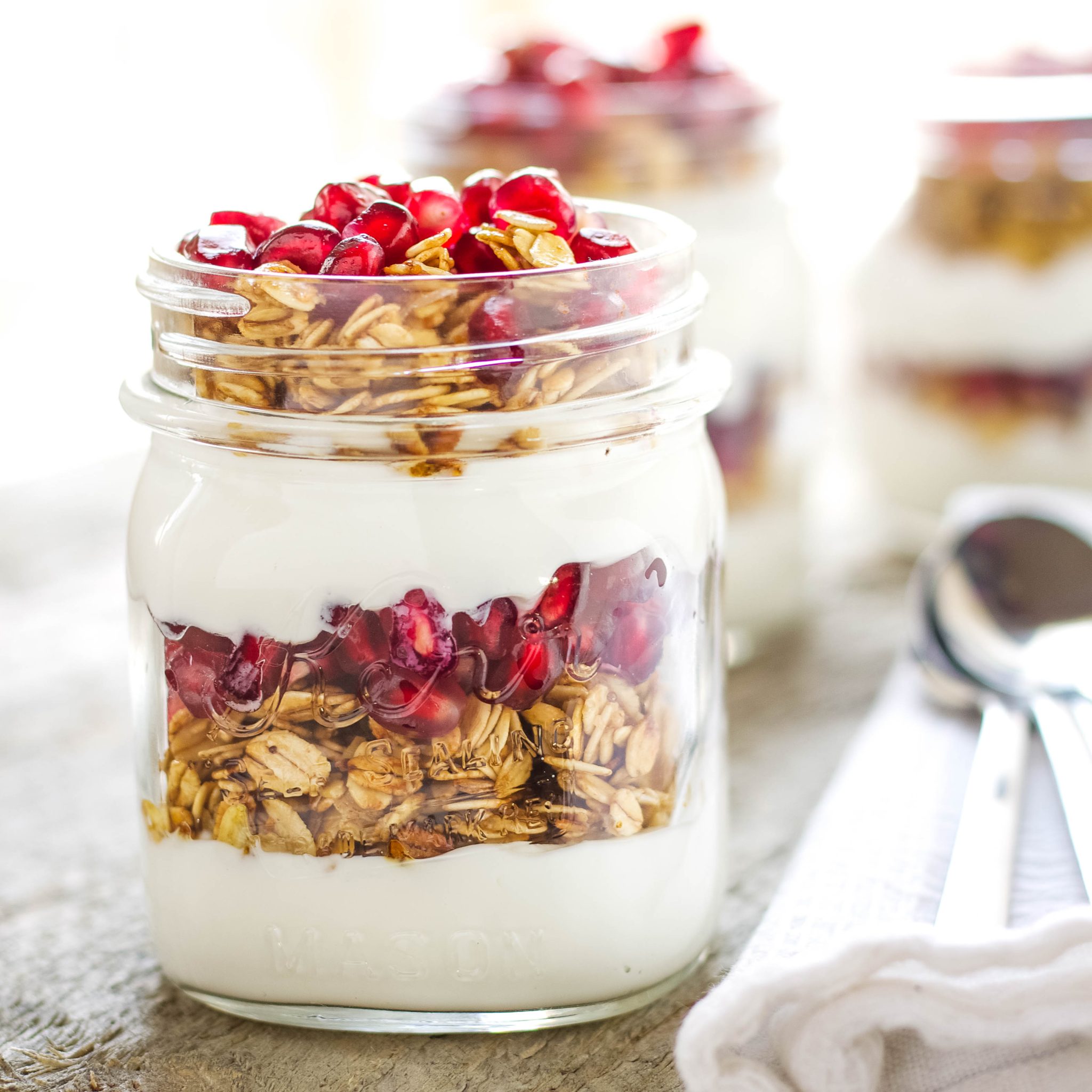 Yogurt Parfaits in a Mason Jar Are Perfect for Breakfasts on the Go