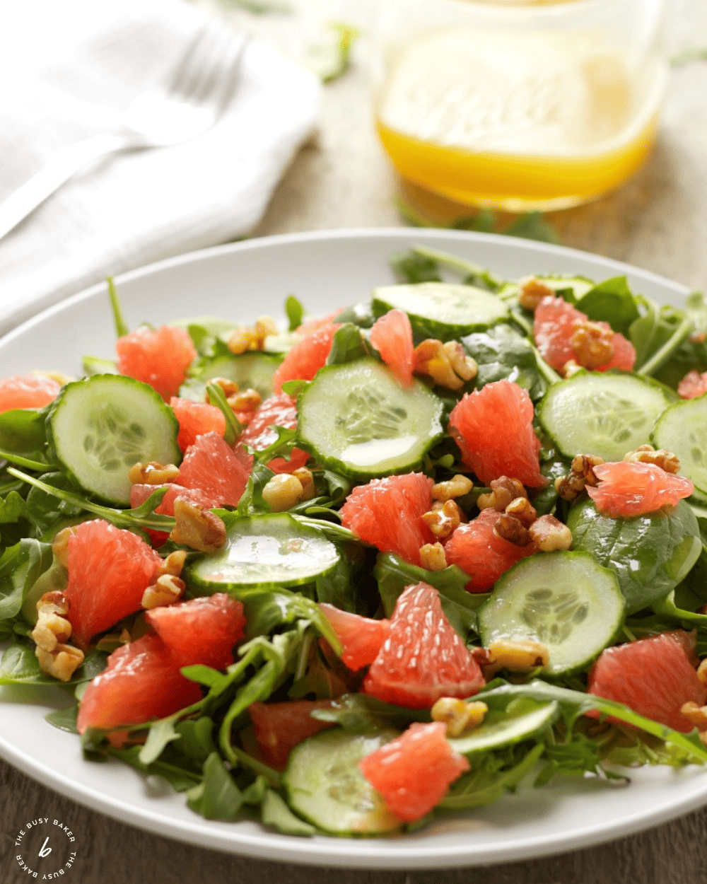 Grapefruit Arugula Salad Recipe with Honey-Lemon Vinaigrette Dressing