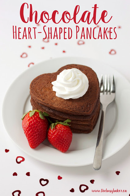 titled photo (and shown): Chocolate Heart Shaped Pancakes