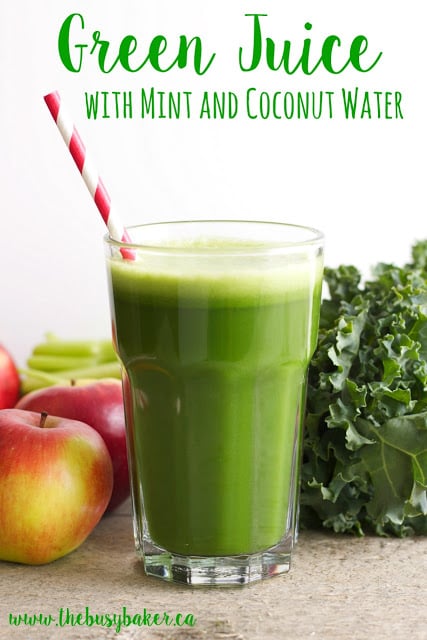 titled image (and shown): Green Juice with Mint and Coconut Water