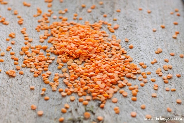 uncooked red lentils