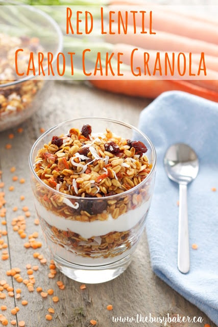titled image (and shown): Red Lentil Carrot Cake Granola