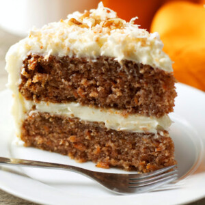 homemade carrot cake with cream cheese frosting