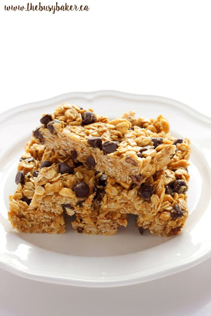 homemade granola bars with chocolate chips