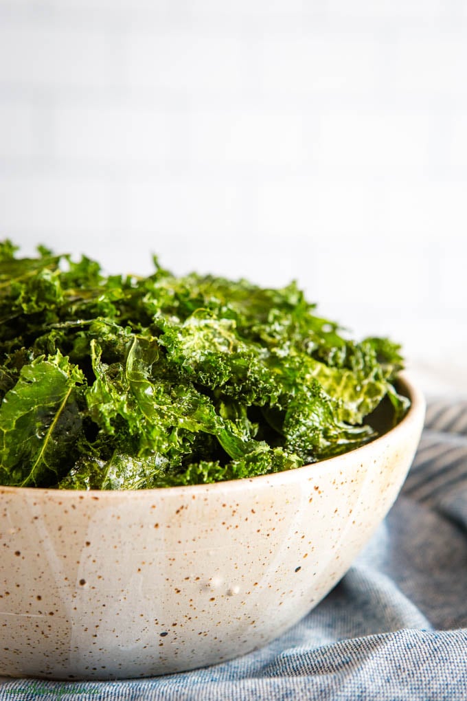 bowl of kale chips