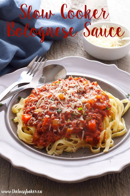 Slow Cooker Bolognese Sauce by www.thebusybaker.ca