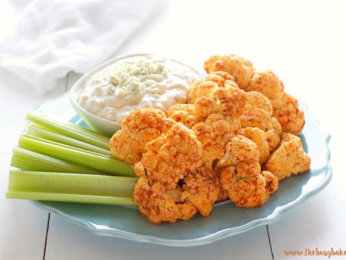 Buffalo Roasted Cauliflower With Blue Cheese Dipping Sauce Recipe