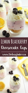 No-Bake Lemon Blackberry Cheesecake Cups www.thebusybaker.ca