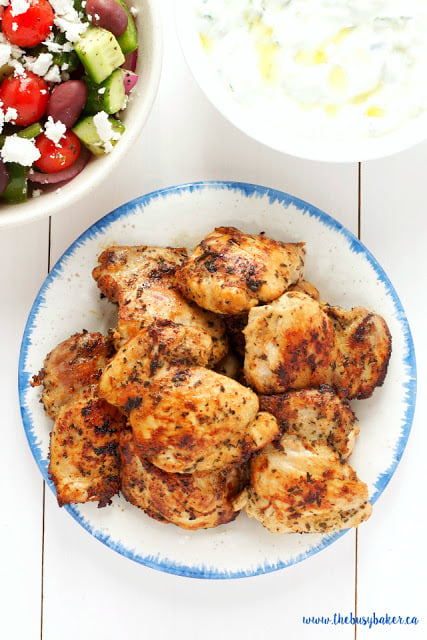 Easy Greek Chicken Souvlaki www.thebusybaker.ca