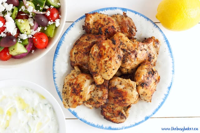 Easy Greek Chicken Souvlaki www.thebusybaker.ca