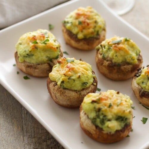 Spinach and Ricotta Stuffed Mushrooms - The Busy Baker