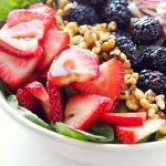 Berry Walnut Spinach Salad with Maple Vinaigrette