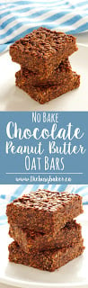 No-Bake Chocolate Peanut Butter Oat Bars www.thebusybaker.ca