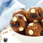 blueberry white chocolate no bake energy bites