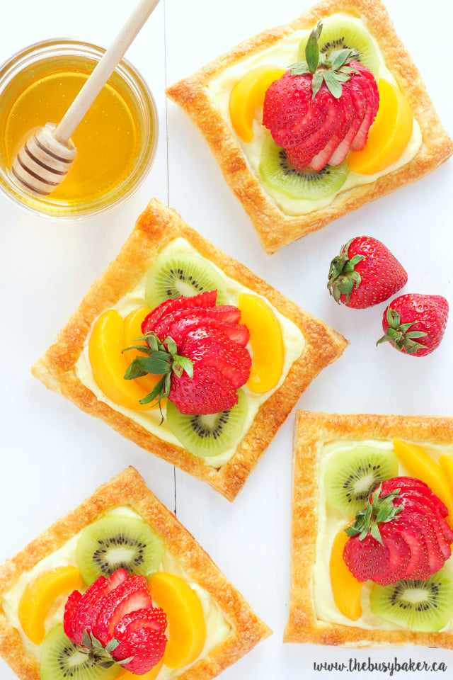 Honey Glazed Fruit Tarts with Vanilla Custard Filling