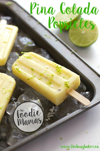 Pina Colada Popsicles www.thebusybaker.ca