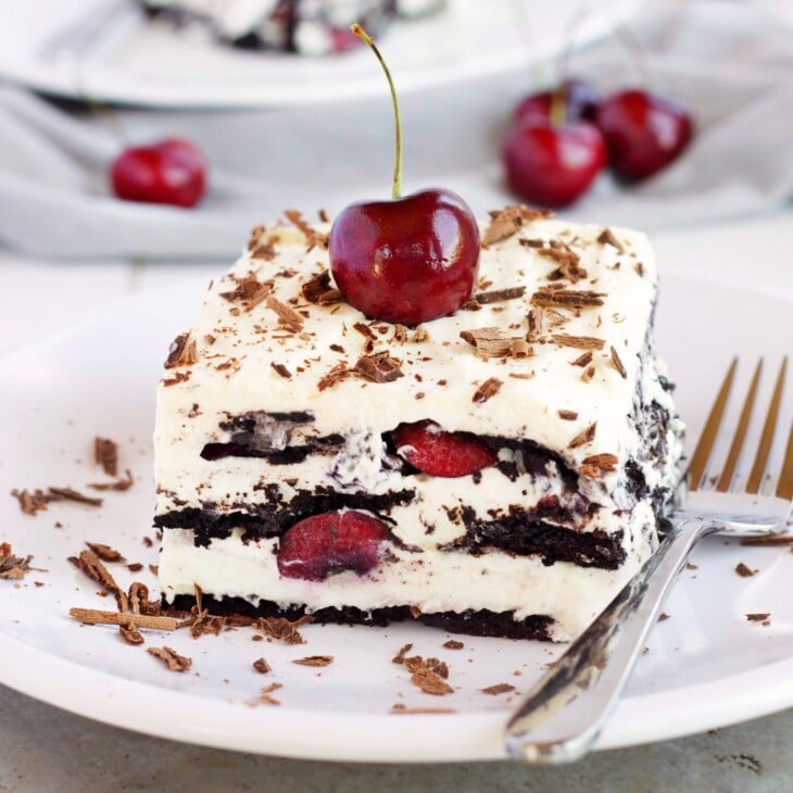 No Bake Black Forest Icebox Cake - The Busy Baker