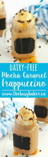 Dairy-Free Mocha Caramel Frappuccino www.thebusybaker.ca