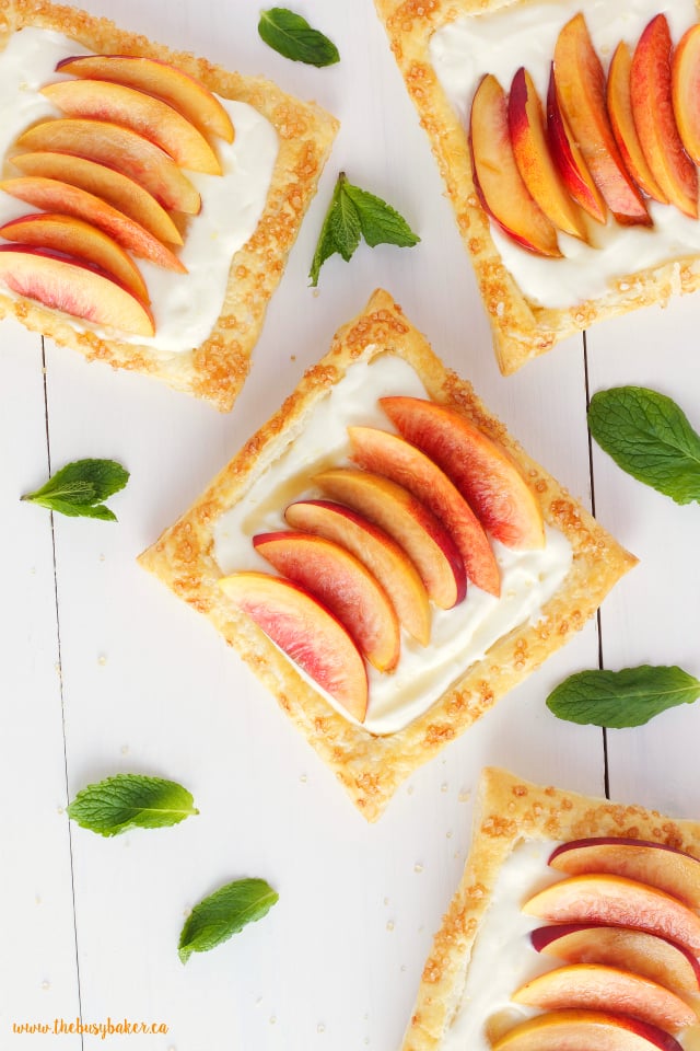 Fresh Nectarine Tarts with Lemon Mascarpone Filling www.thebusybaker.ca