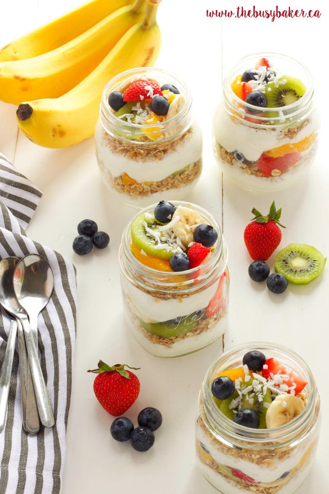 Tropical Fruit Breakfast Parfaits - The Busy Baker