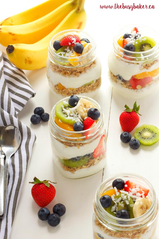 Tropical Fruit Breakfast Parfaits - The Busy Baker