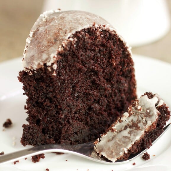 Glazed Chocolate Donut Bundt Cake {Easy Dessert Recipe} - The Busy Baker